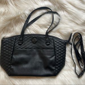 Simply Vera Wang Black Satchel with Gunmetal Hardware